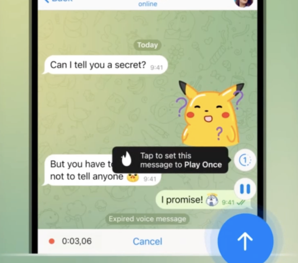 В Telegram появились самоуничтожающиеся видеосообщения